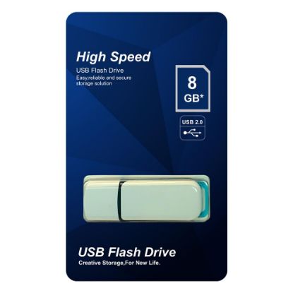 Elba 8GB Plastik Beyaz-Mavi 2.0 USB Flash Bellek resmi