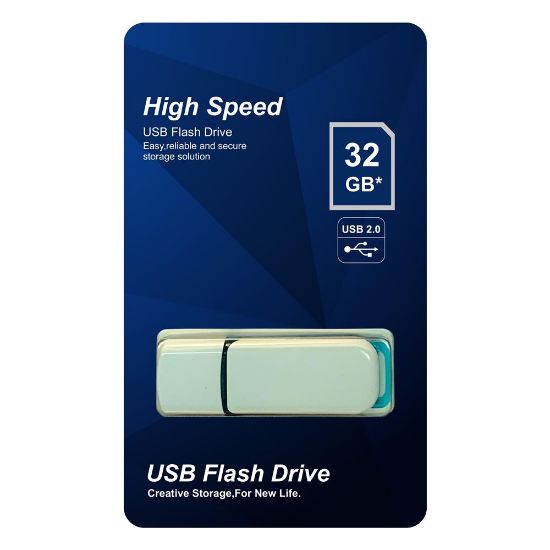 Elba 32GB Plastik Beyaz-Mavi 2.0 USB Flash Bellek resmi