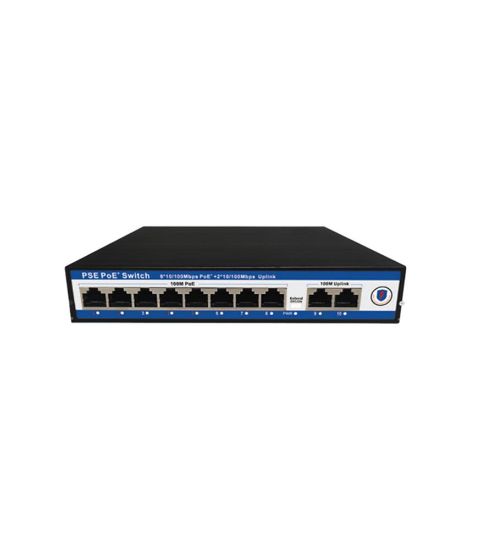 Nova NVC-PSE0820 8 Port Poe+ 10/100 Mbps 2 Port 10/100 Mbps Uplink Switch 120W resmi