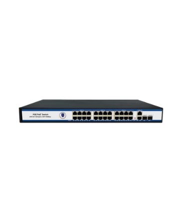 Nova NVC-PSE2422G 24 Port Poe+ 10/100 Mbps 2 Port 10/100/1000 Mbps Uplink  2 Port SFP Switch 300W resmi