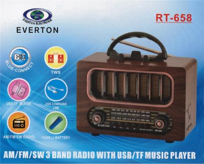 Everton Rt-836  Bluetooth Fm/Usb/Tf/Aux Şarjlı Nostaljik Radyo resmi