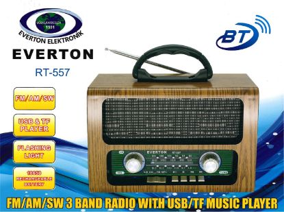 Everton Rt-557  Bluetooth Fm/Usb/Tf/Aux  Şarjlı Nostaljik Radyo resmi