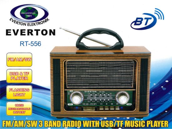 Everton Rt-556  Bluetooth Fm/Usb/Tf/Aux  Şarjlı Nostaljik Radyo resmi