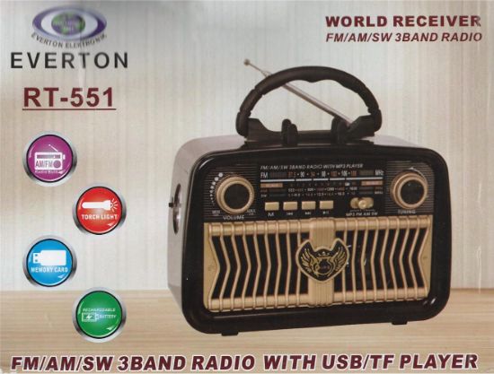 Everton Rt-551  Bluetooth Fm/Usb/Tf/Aux Şarjlı Nostaljik Radyo resmi