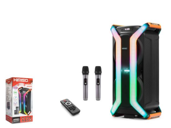 Kımıso QS4235 8" Uzaktan Kumandalı Mikrofonlu Bluetooth Speaker 2x8" 330*270*680MM Usb/TfCard/Fm resmi