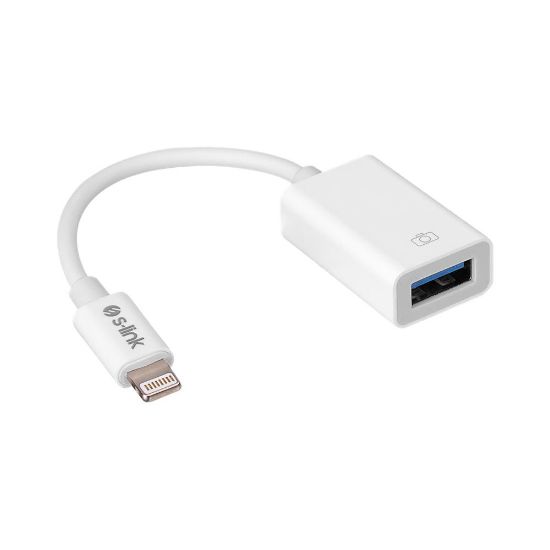 S-link SL-TA74 Beyaz USB F to Lightning 10cm kablolu OTG Çevirici resmi