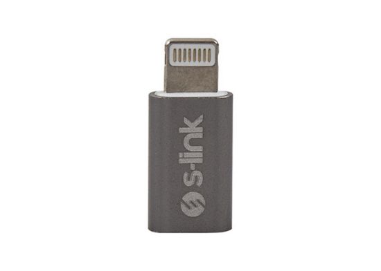 S-link SL-TA20M Gümüş Metal Gövde MicroUSB 5pin F to Lightning M Çevirici resmi