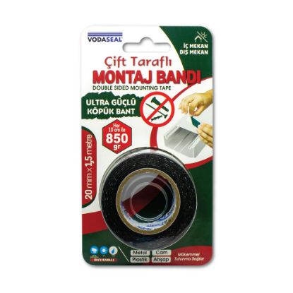 Vodaseal  Çift Taraflı Montoj Bantı 20mmX1,5mt (Metal/Cam/Plastik/Ahşap) resmi