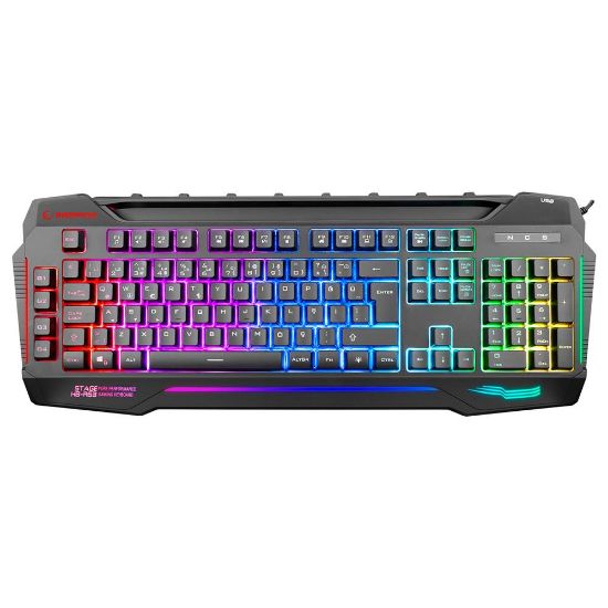 Rampage KB-R63 STAGE Siyah 4 Makro Fonksiyon Sese Duyarlı Işıklı RGB Q USB Oyuncu Klavyesi resmi