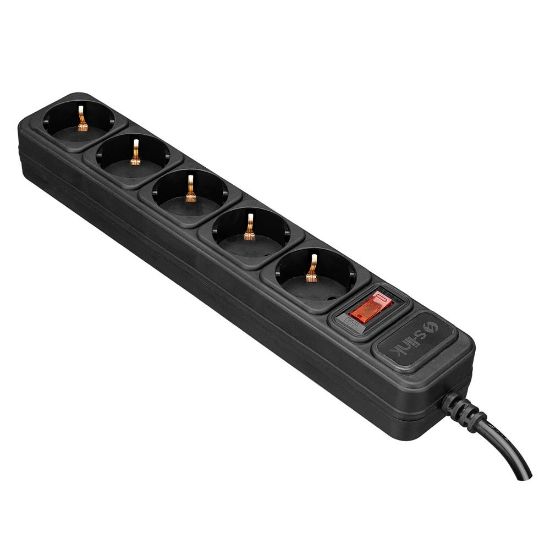 S-link SPG3-J-5 1.5m 306Joule 5Li Akım Kor.Siyah Priz resmi