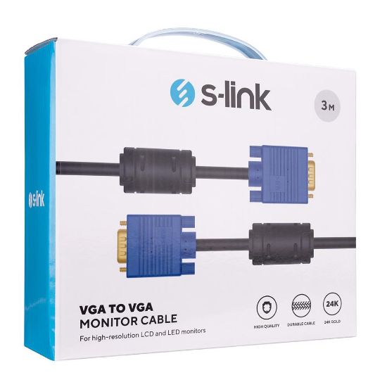 S-link SLX-173 VGA M/M 3mt  Monitör Kablosu resmi