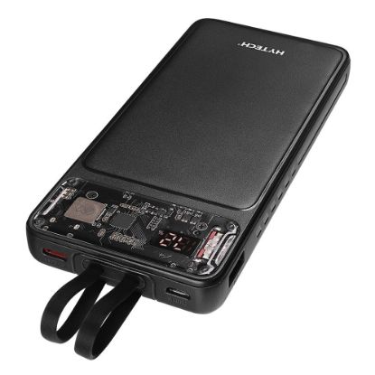 Hytech H120 10000mAh HSC22.5W PD20W+QC3.0 18W Siyah LCD Şeffaf Taşınabilir Pil Şarj Cihazı Powerbank resmi