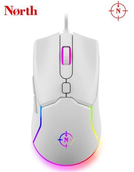 North Air White RGB Kablolu Profesyonel Oyuncu Mouse resmi