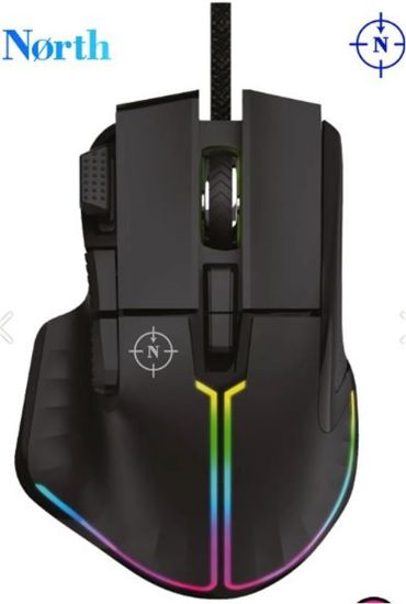 North Ragnarok RGB 12,800 DPI Profesyonel Makrolu Oyuncu Mouse  resmi