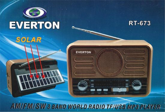 Everton Rt-675  Bluetooth Fm/Usb/Tf/Aux Şarjlı Solar Nostaljik Radyo resmi