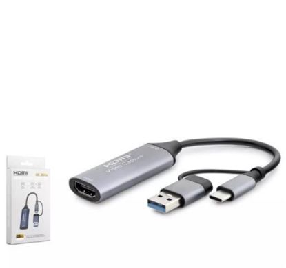 HADRON HDX7831 TYPE-C HDTV COMBO HDMI 4K 30HZ + TYPE-C + 2*USB3.0 + LAN 5IN1 GRİ resmi