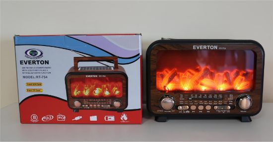 Everton Rt-754  Bluetooth Fm/Usb/Tf/Aux  Şarjlı Nostaljik Radyo (Solar Panel) resmi