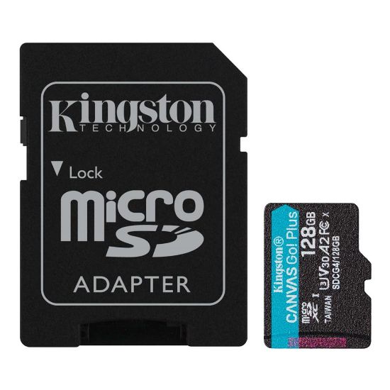 Kingston SDCG4/128GB 128GB microSDXC Canvas Go Plus Gen4 200MB/s A2 U3 V30 Card + ADP Hafıza Kartı  resmi