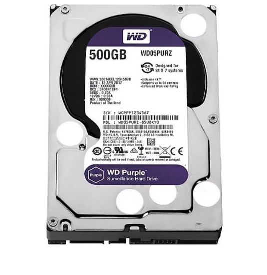 Wd 500Gb Purple WD05PURZ 3.5" 5400 RPM SATA 3 Harddisk resmi