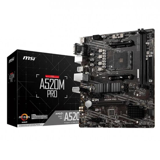 Msi A520M PRO Amd A520 Soket AM4 DDR4 4600 MHz(OC) M.2 Anakart resmi