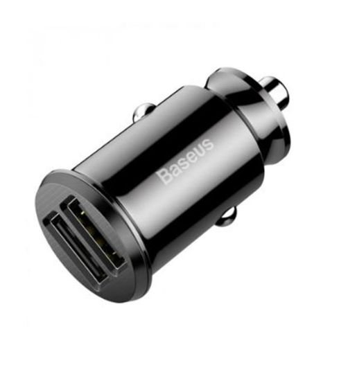 BASEUS CCALL-ML01 Grain Araç İçi Şarj Cihazı Siyah (2*USB 5V 3,1AMPER) resmi