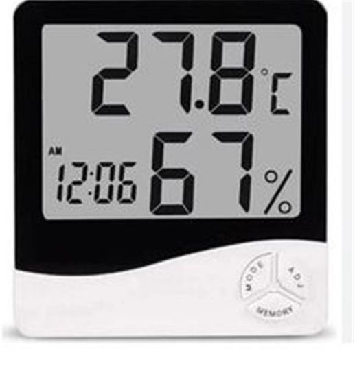 Sline HTC1 Termometre Nem+Hava Ölçer Saatli Sadece İç Ortam resmi