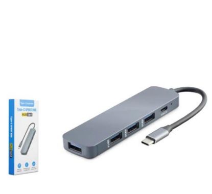HADRON HDX7044 TYPE-C HUB 4*USB3.0 + DC SV GRİ resmi