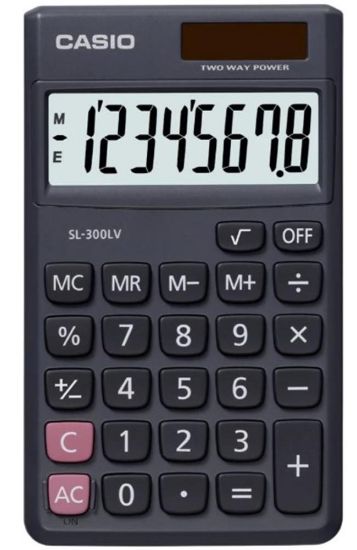 Casio SL-300LV-W-DP 8 Hane Cep Tipi Hesap Makinesi resmi