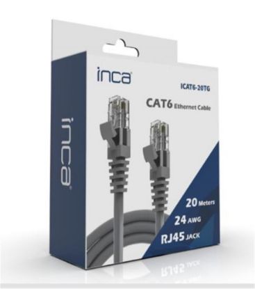 INCA ICAT6-01TG Cat6 1 Metre Gri Kablo resmi