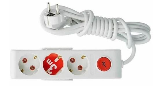 Mutlusan Ri-Tech 3 lü Şok Korumalı Grup Priz 1.5m (001 175 370002 15 00) resmi