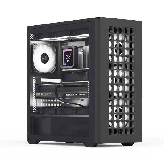 Aerocool D502A 4x12cm A-RGB Fanlı, Şık Mesh Ön Panel, Tempered Cam Yan Panel, USB Type-C, ATX  resmi