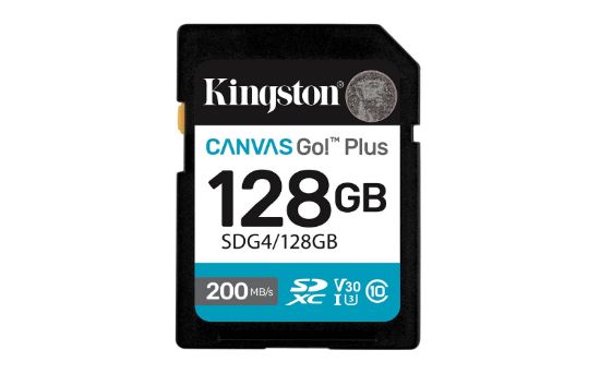 Kingston SDG4/128GB 128GB SDXC Canvas Go Plus Gen4 200MB/s C10 UHS-I U3 V30 Hafıza Kartı resmi
