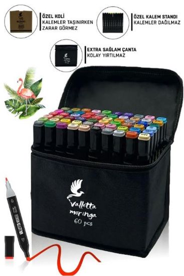 Valletta VLT1372 Moringa 60lı Çift Taraflı Marker Seti  resmi