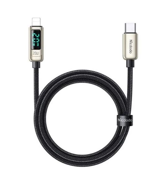 MCDODO CA-8811 20W DİJİTAL GÖSTERGELİ TYPE-C TO LİGHTNİNG PD DATA-ŞARJ KABLOSU-GÜMÜŞ resmi