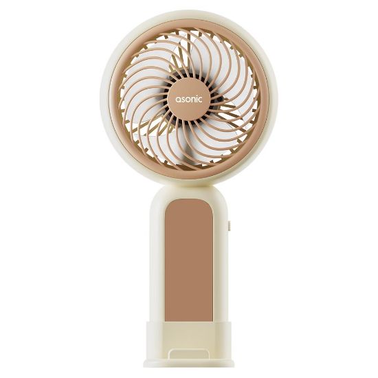 Asonic AFN21 Krem 250mAh Dahili Pil Elde Taşınabilir Masaüstü Usb Fan Şarjlı Type-c Şarj resmi