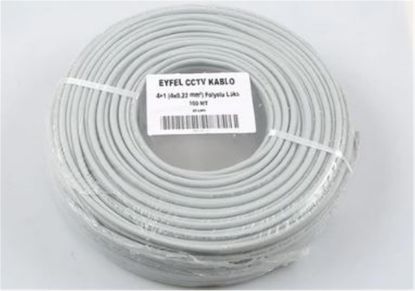Eyfel EF-C400 4+1 2x0.22 (14x0.18 CCA) Folyolu 100M CCTV Kablo resmi