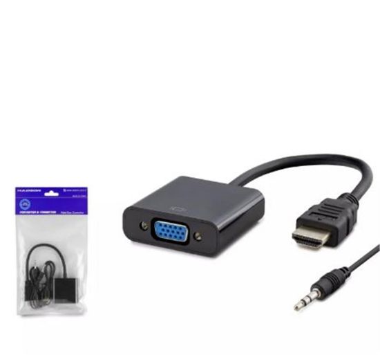 Hadron Hdx7806 Hdmi To Vga F Çevirici + Audio 1080P Ps4 5V Güç Girişli Siyah resmi