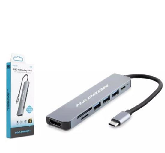 Hadron Hdx7835 Type-C Hdtv Combo Hdmi 4K 30Hz 3*Usb3.0 + Sd + Tf 7In1 Gri resmi