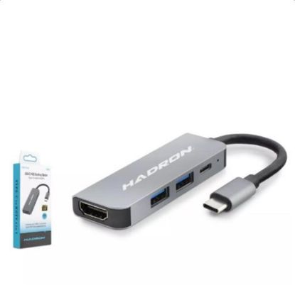 Hadron Hdx7840 Type-C To Hub Hdtv Hdmi 4K 30Hz + Type-C + 2*Usb3.0 4In1 Gri resmi