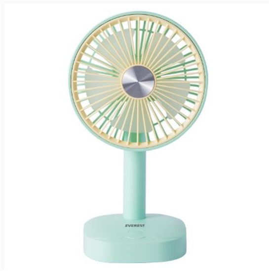 Everest EFN-510 Yeşil- Sarı 1200mAh 5 İnç 3 Hız Kademeli Dönebilen Masaüstü Usb Fan  resmi