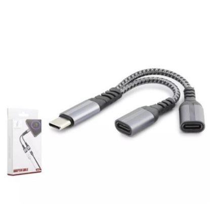 Hadron Gj-015 Type-C To 2*Type-C F Kablo Car Şarj Siyah resmi