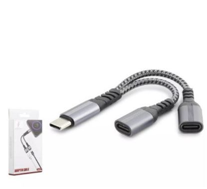 Hadron Gj-017 Type-C To 2*Type-C F Kablo Car Şarj 100W Siyah resmi