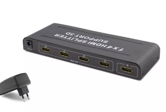 Hadron Hdx1294 4 Port Hdmi Splitter 1.4V 1080P 3D 1*In 4*Out Siyah (Giriş 1xHDMI/Çıkış 4 xHDMI) resmi