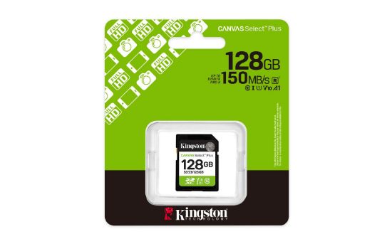 Kingston SDS3/128GB 128GB SDXC Canvas Select Plus Gen3 150MB/s C10 UHS-I U1 V10 Hafıza Kartı resmi