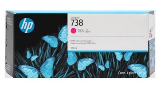 HP 738 Magenta Kırmızı 300ML Plotter Kartuşu 676M7A resmi