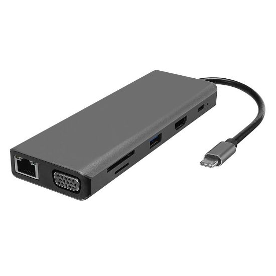 Hytech HY-USBC32 4K*2K Ultra HD Gri Metal 5x USB2.0/USB3.0 100M RJ45 PD, TypeC Data, ö resmi