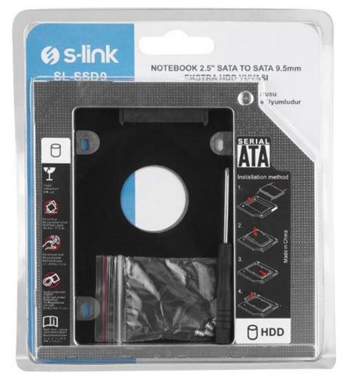 S-link SL-SSD9 SATA to SATA 9.5mm Notebook Ekstra Hdd Yuvası resmi