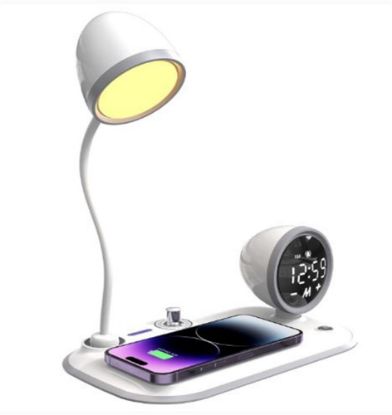 S-link SL-CW21 Beyaz Telefon Uyumlu Fast Şarj 15W Ayarlanabilir Led Işıklı  Masa Lambası resmi