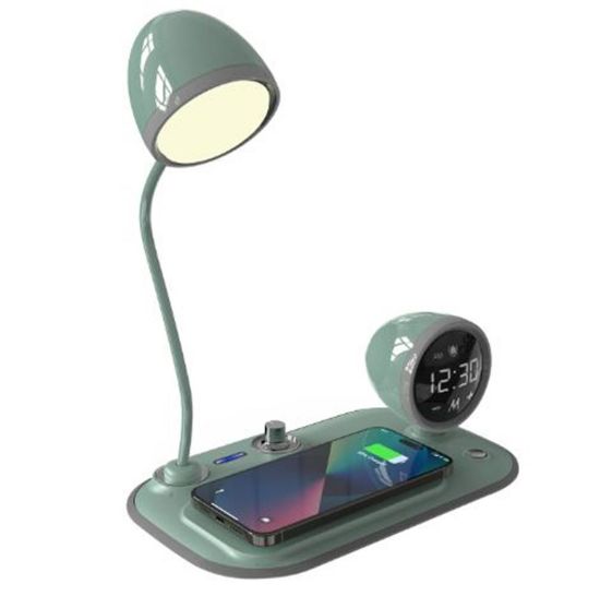 S-link SL-CW21 Yeşil Telefon Uyumlu Fast Şarj 15W Ayarlanabilir Led Işıklı  Masa Lambası resmi