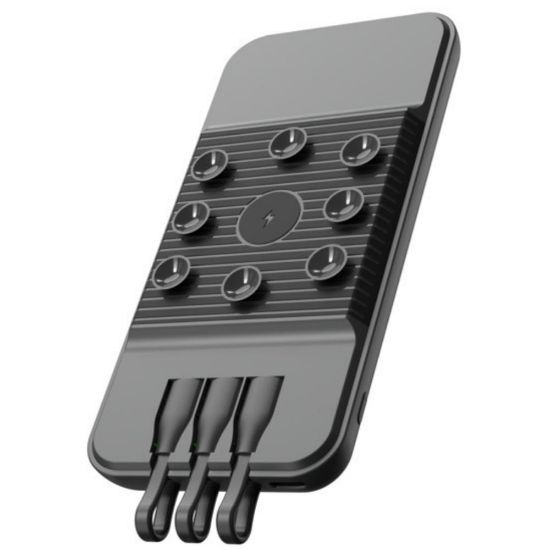 SnapMax SNP-3007 10.000 mah Siyah Vantuzlu Kablosuz ve 3in1 Kablolu Powerbank  resmi